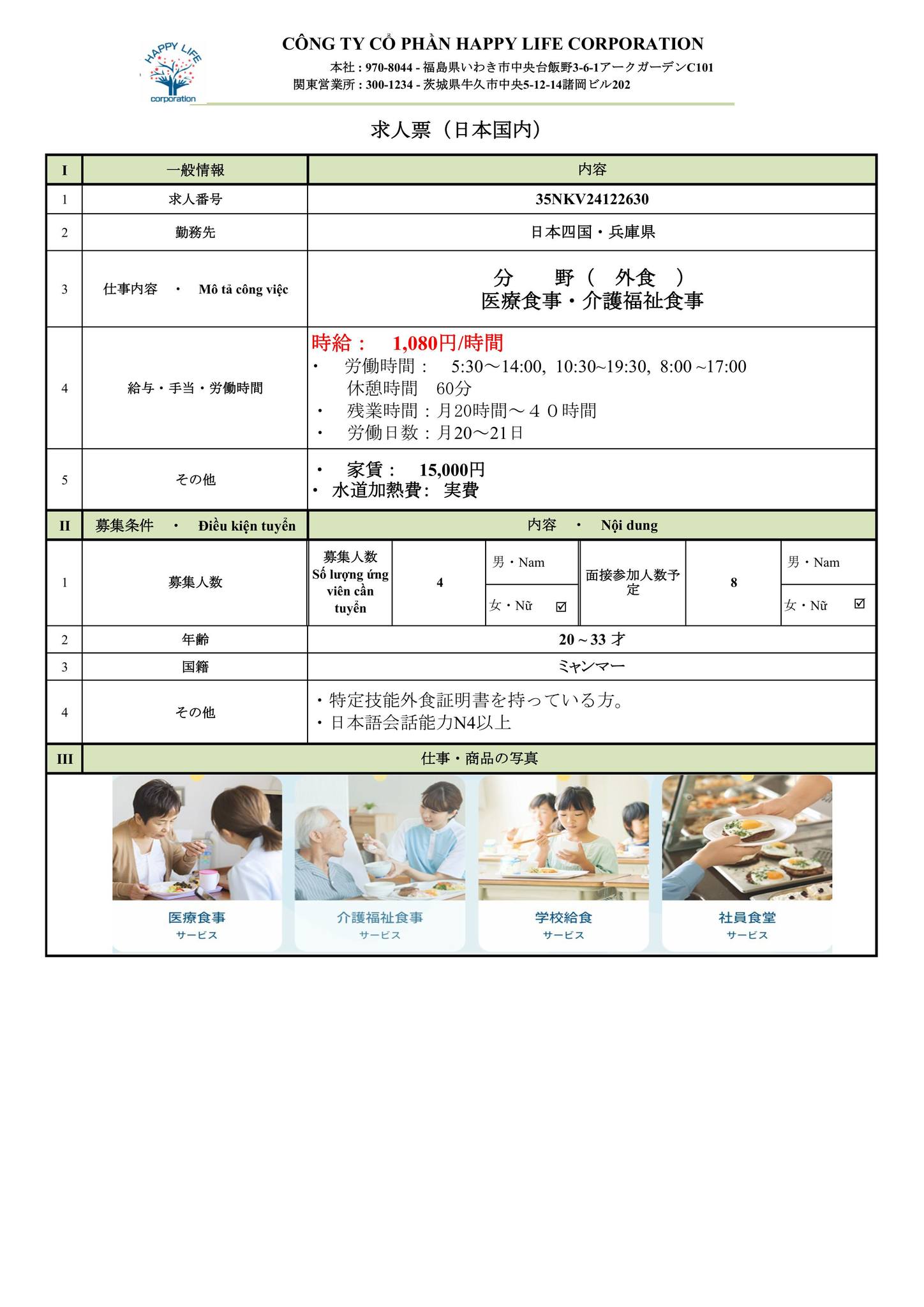 ミャンマー特定技能労働者募集のお知らせ